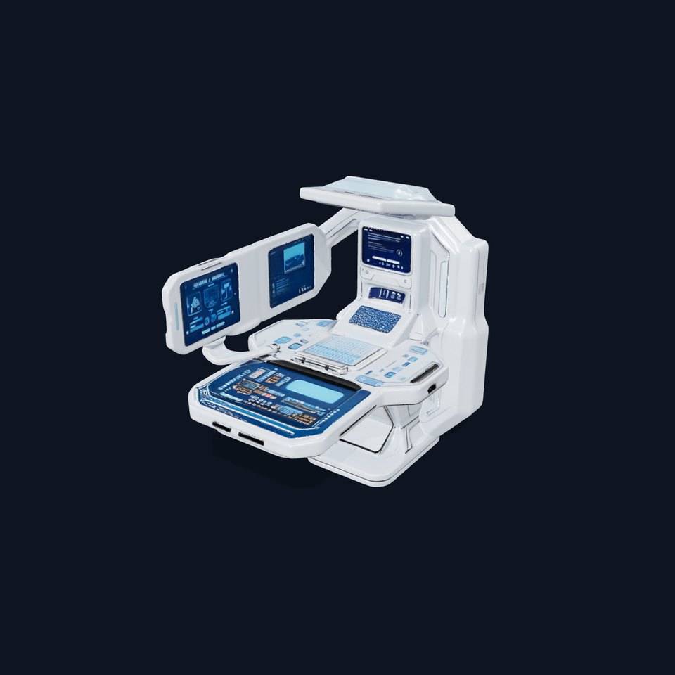 Futuristic Medical Console Model Pack with Holographic Displays